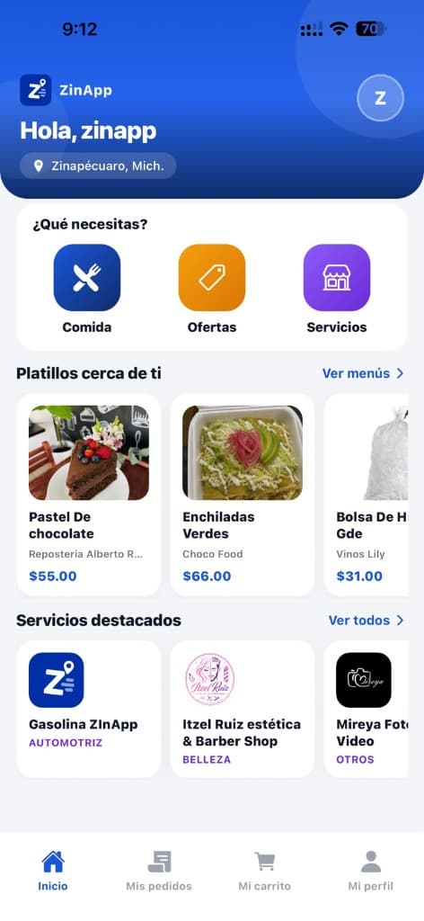 Negocios, productos y promociones locales en ZinApp