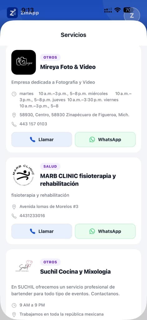 Servicios y negocios locales de Zinapécuaro en ZinApp